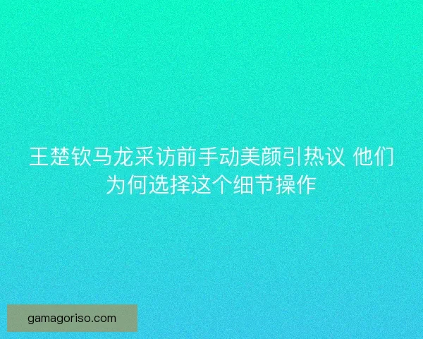 王楚钦马龙采访前手动美颜引热议 他们为何选择这个细节操作